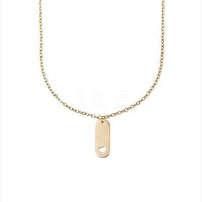 201 Stainless Steel Smile Oval Pendant Necklaces for Women WG85DC7-01-1