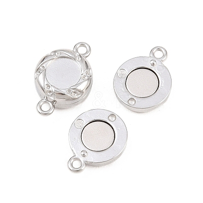 304 Stainless Steel Magnetic Clasps with Loops STAS-P452-04C-P-1