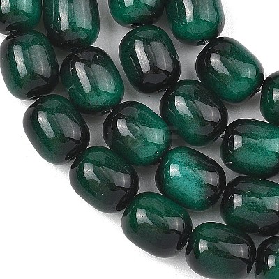 Dyed Imitation Tiger Eye Glass Beads Strands GLAA-H040-02C-1