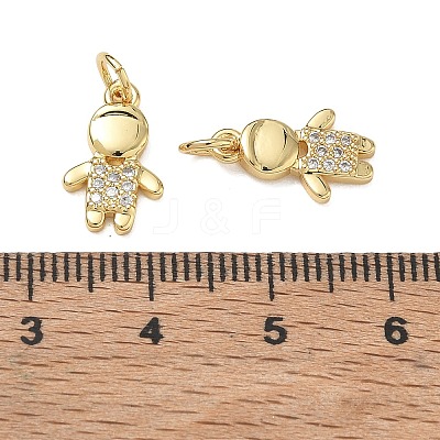 Brass Micro Pave Clear Cubic Zirconia Pendants CU-CBA9AFC-01G-09-1