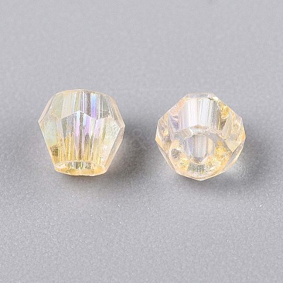 Transparent Spray Painted Glass Beads EGLA-N018-4mm-09-1
