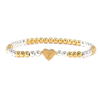 Brass Beads Stretch Bracelets for Women CW0227-18-1