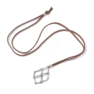 Crystal Holder Cage Necklace NJEW-JN04587-03-1