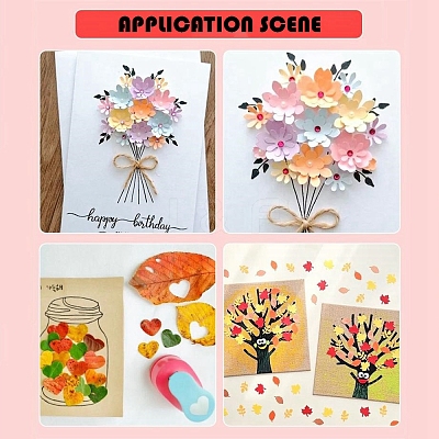Random Single Color or Random Mixed Color Mini Plastic Craft Paper Punch Sets for Scrapbooking & Paper Crafts LS-AJEW-L051-06-1