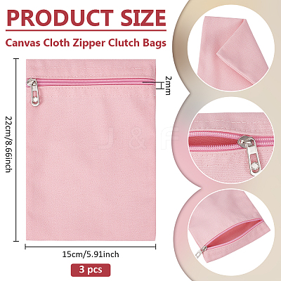 Canvas Cloth Zipper Bags ABAG-WH0077-09A-02-1