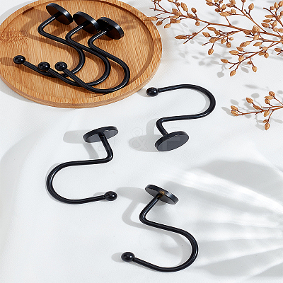 6Pcs Iron Shower Curtain Hook for Bathroom AJEW-LP0006-36B-1