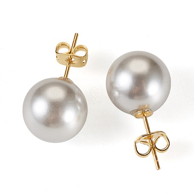 925 Sterling Silver Round Stud Earrings EJEW-TAC00030-03-1