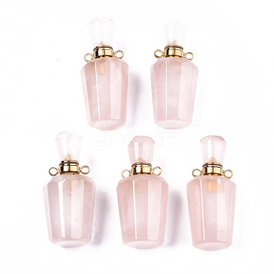 Faceted Natural Rose Quartz Pendants G-T131-14G-1
