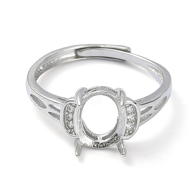Adjustable 925 Sterling Silver Ring Components STER-K179-05P-1