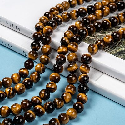 Natural Tiger Eye Beads Strands G-J303-11-8mm-1