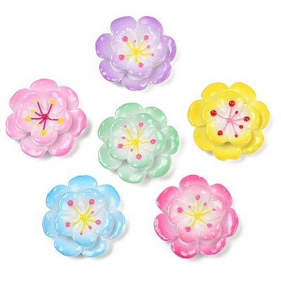 Opaque Resin Enamel Cabochons CRES-D308-01-1