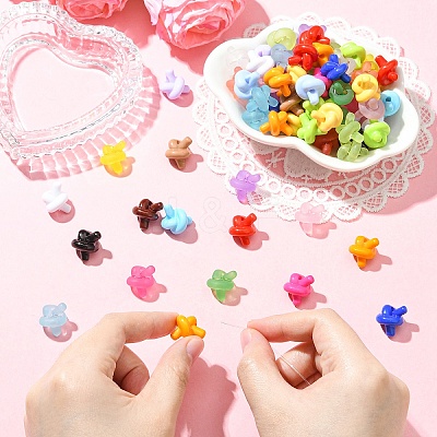 200Pcs 2 Styles Opaque & Frosted Transparent Acrylic Beads SACR-YW0002-11-1