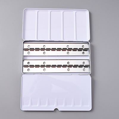 Empty Watercolor Paint Palette Tinplate Box AJEW-WH0248-93-1