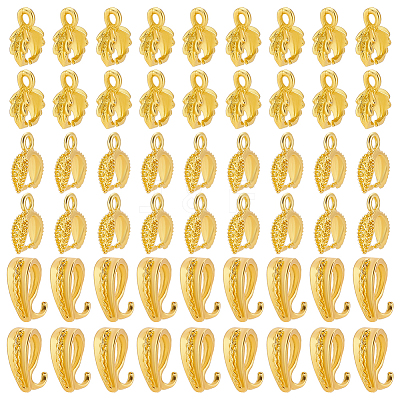 150Pcs 3 Style Brass & Alloy Ice Pick Pinch Bails FIND-AR0004-74G-1