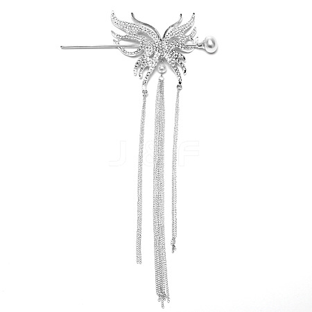 Butterfly Alloy Lady Hair Forks PW-WGCE73E-03-1