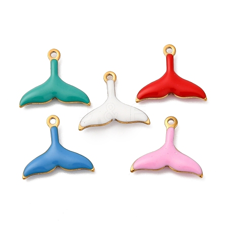 304 Stainless Steel Enamel Charms STAS-Q363-14A-G-1