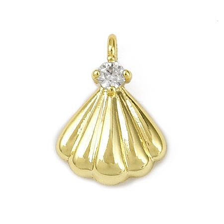 Brass Pave Clear Cubic Zirconia Pendants KK-L238-31G-1