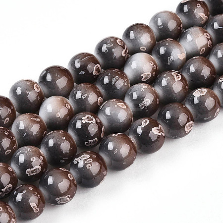 Baking Paint Glass Beads Strands DGLA-N008-10mm-09-1