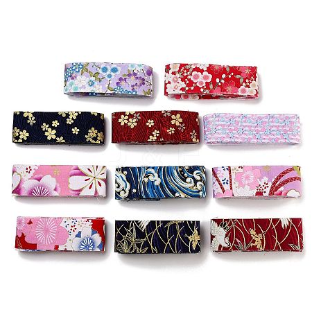 12 Yards 12 Colors Japanese Kimono Style Floral Cotton Ribbon OCOR-GF0001-70-1
