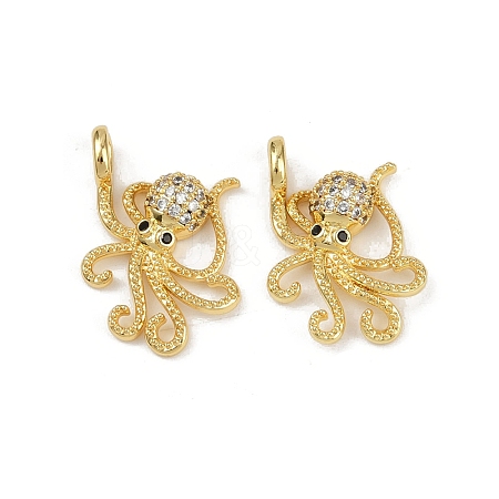 Brass Micro Pave Cubic Zirconia Pendants KK-C093-12G-1