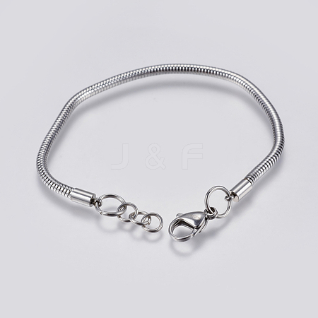 304 Stainless Steel Round Snake Chain Bracelet Making STAS-I097-026-F-1