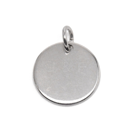 201 Stainless Steel Flat Round Tag Pendants STAS-WH0025-21C-1