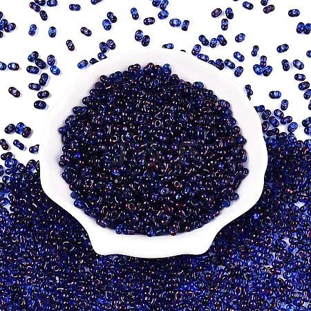 Picasso Spray Painted Glass Seed Beads SEED-T006-04-7-1