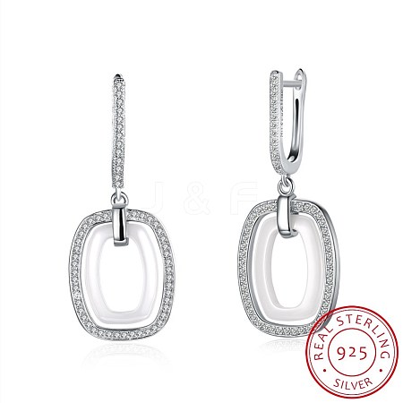 Trendy 925 Sterling Silver Hoop Earrings EJEW-BB20943-B-1