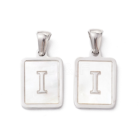 304 Stainless Steel Pave Shell Pendants STAS-G327-01P-I-1