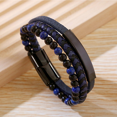 PU Leather Braided Cord Bracelets PW-WGF341D-08-1