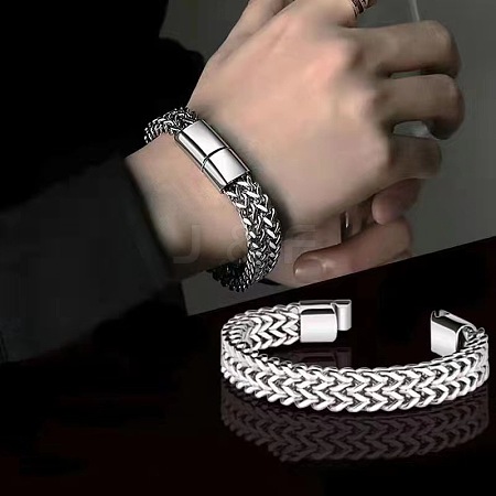 Punk Style 304 Stainless Steel Curb Chain Bracelets for Men WGFAED6-04-1