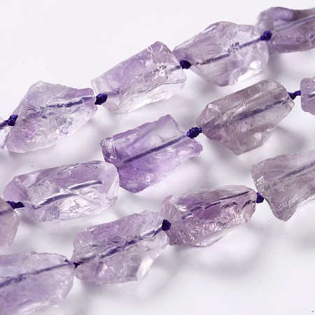 Rough Raw Natural Amethyst Beads Strands G-G010-09-1