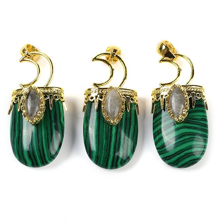 Synthetic Malachite Pendants G-L524-17G-02-1