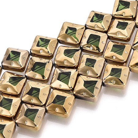 Electroplate Glass Beads Strands EGLA-T021-24E-1
