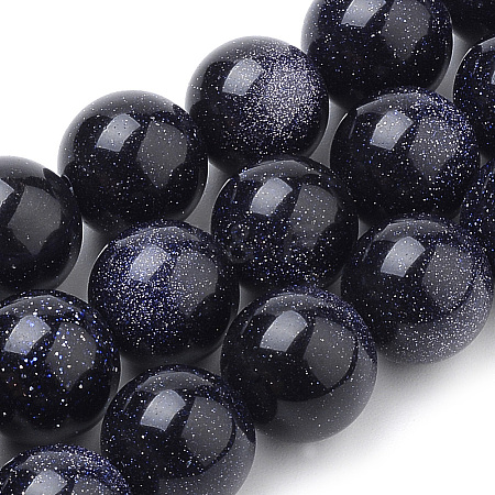 Synthetic Blue Goldstone Beads Strands X-G-S259-41-10mm-1