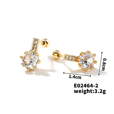 Exquisite Brass Cartilage Earrings with Zirconia IF4519-2-1