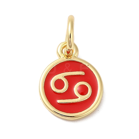 Real 18K Gold Plated Brass Enamel Charms KK-L216-001G-B03-1