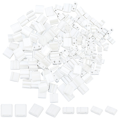 240Pcs 2-Hole Opaque Glass Seed Beads SEED-SC0001-62A-1