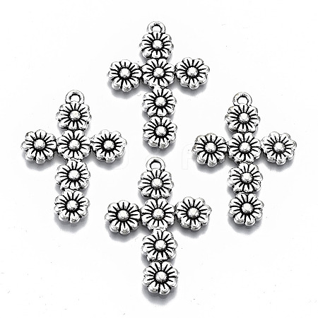 Tibetan Style Alloy Pendants LS-TIBEP-N009-015AS-RS-1