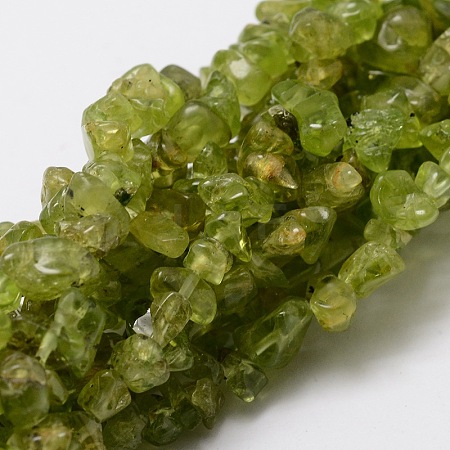 Grade A Natural Peridot Chip Bead Strands G-M298-05-1