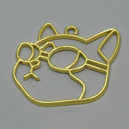 Alloy Open Back Bezel Pendants PALLOY-WH0075-17G-1