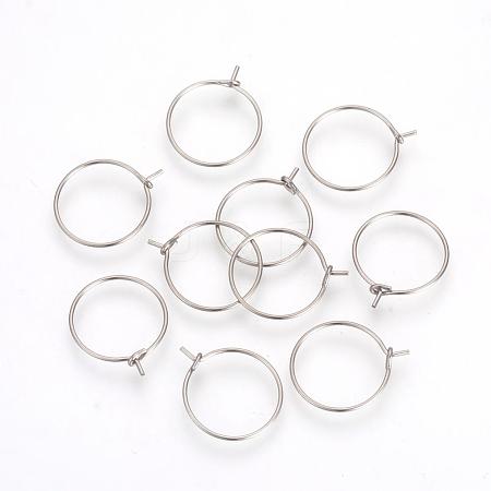 Tarnish Resistant 304 Stainless Steel Hoop Earrings STAS-R071-40-1