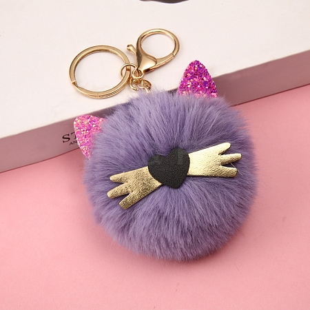 Cat Furry Pom-Pom Keychain for Women PW-WGCD87C-04-1