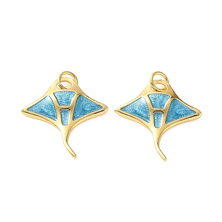 Brass with Enamel Pendants KK-CBA9FD2-05G-01-1