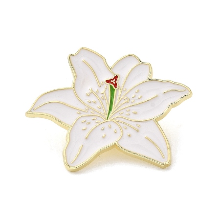 Lily Flower Enamel Pins JEWB-S025-02B-1