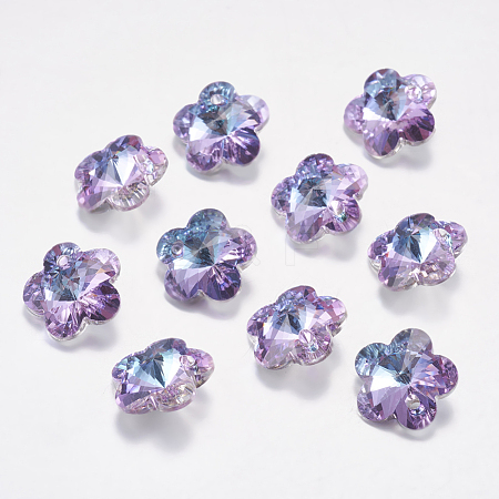 Faceted Glass Rhinestone Charms RGLA-F055-12x12-001VL-1