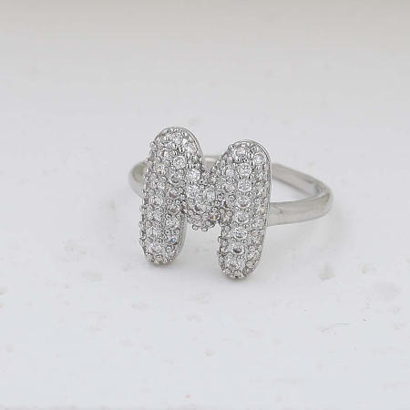 Brass Micro Pave Clear Cubic Zirconia Cuff Rings FS-WG17FF6-13-1