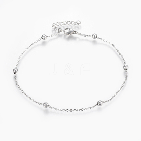 304 Stainless Steel Anklets AJEW-H013-01P-1