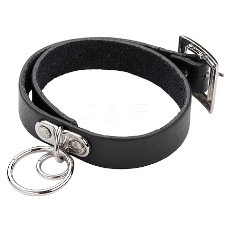 1Pc Punk Rock Style Cowhide Leather Choker Necklaces NJEW-CL0001-02-1