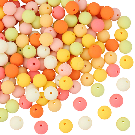 Rubberized Style Imitated Silicone Acrylic Beads MACR-PA0001-06B-03-1